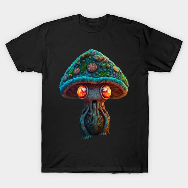 magical toadstool mushroom character sleepy face T-Shirt by Bam-the-25th